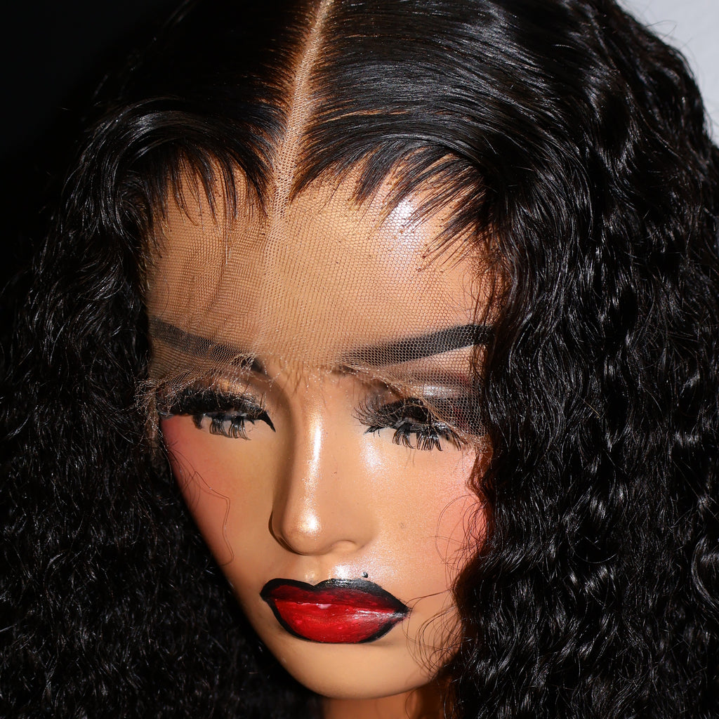 Curly 13x6 full frontal human hair HD lace Wig