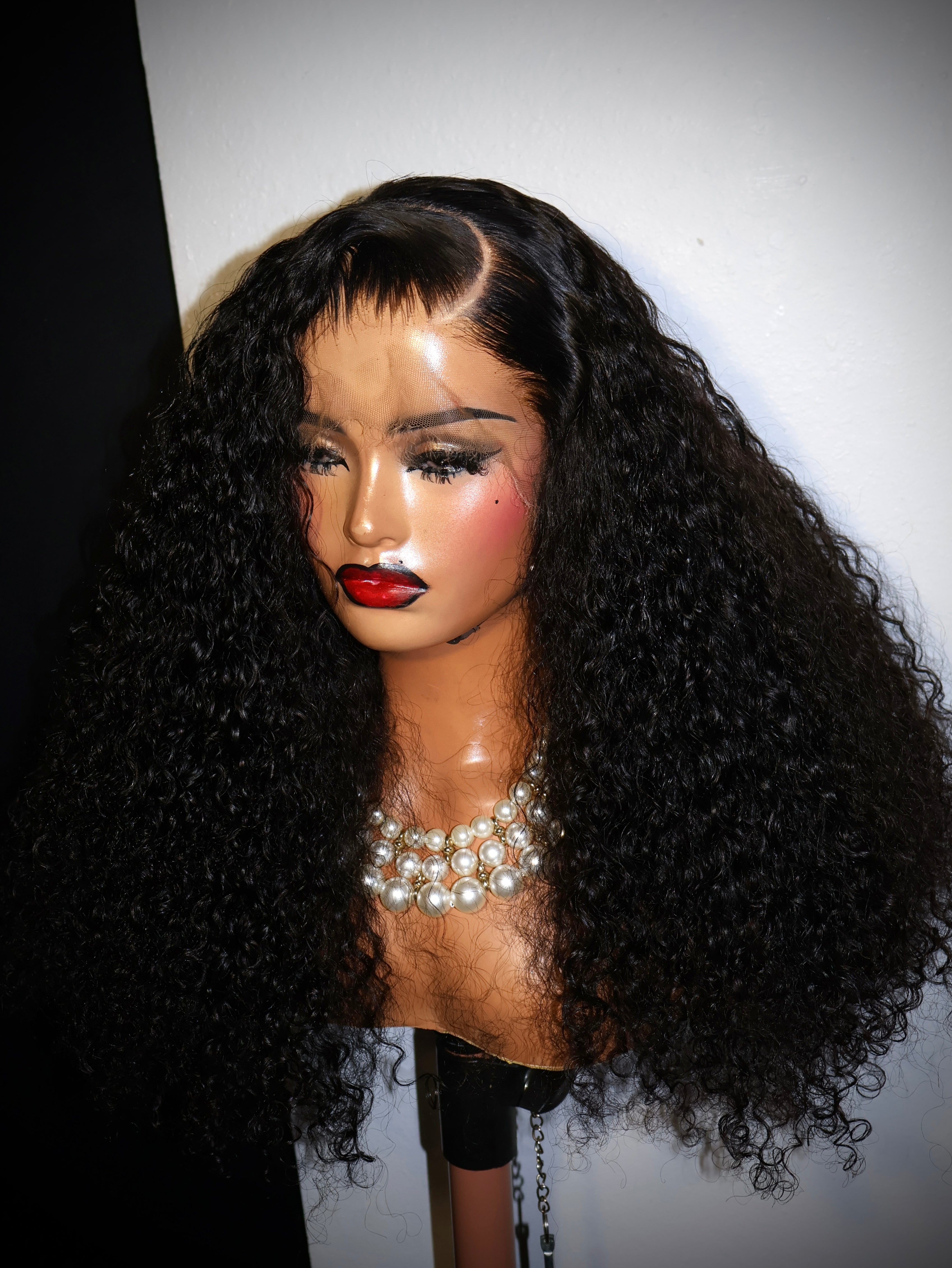 Curly 13x4 full frontal human hair HD lace Wig